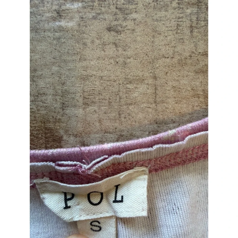 POL Floral Mauve Smocked Tee Shirt Size S